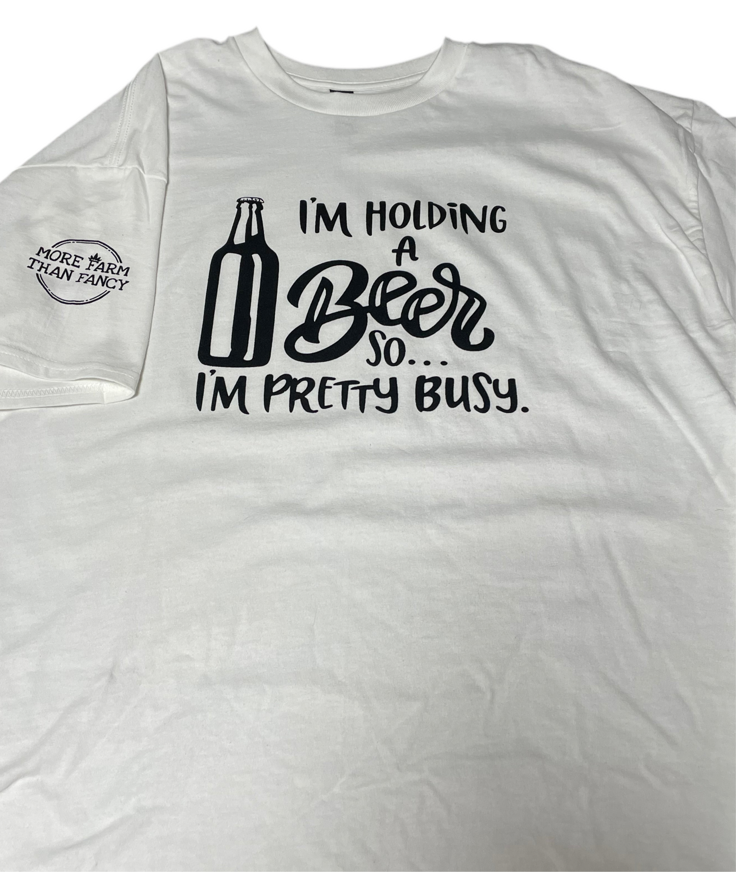 I’m holding a beer t shirt