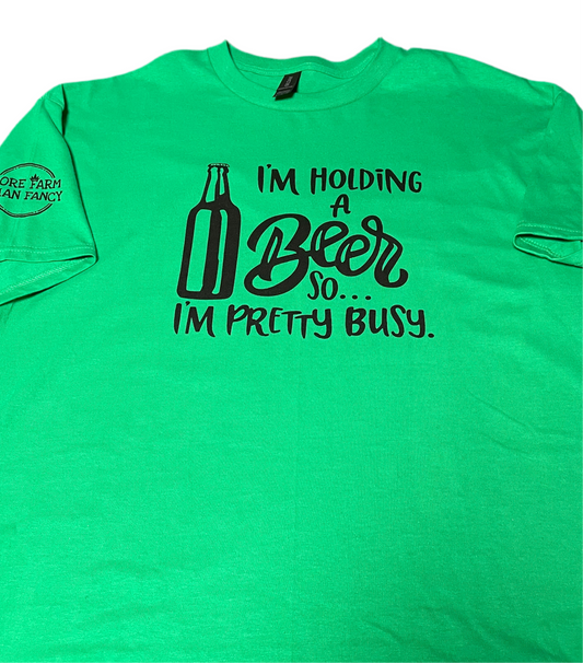 I’m holding a beer t shirt