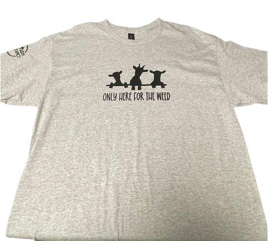 Only Here for the Weed Goat t shirt