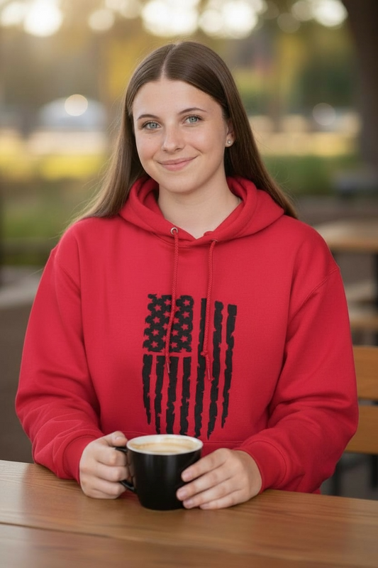 Vertical Flag Hood Sweathshirt