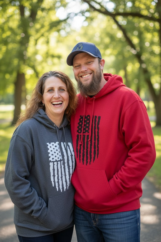 Vertical Flag Hood Sweathshirt