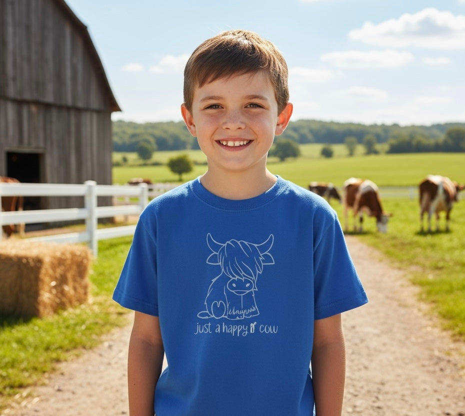 Just a Happy Lil Cow kids t shirt