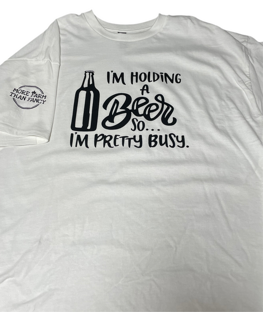 I’m holding a beer t shirt