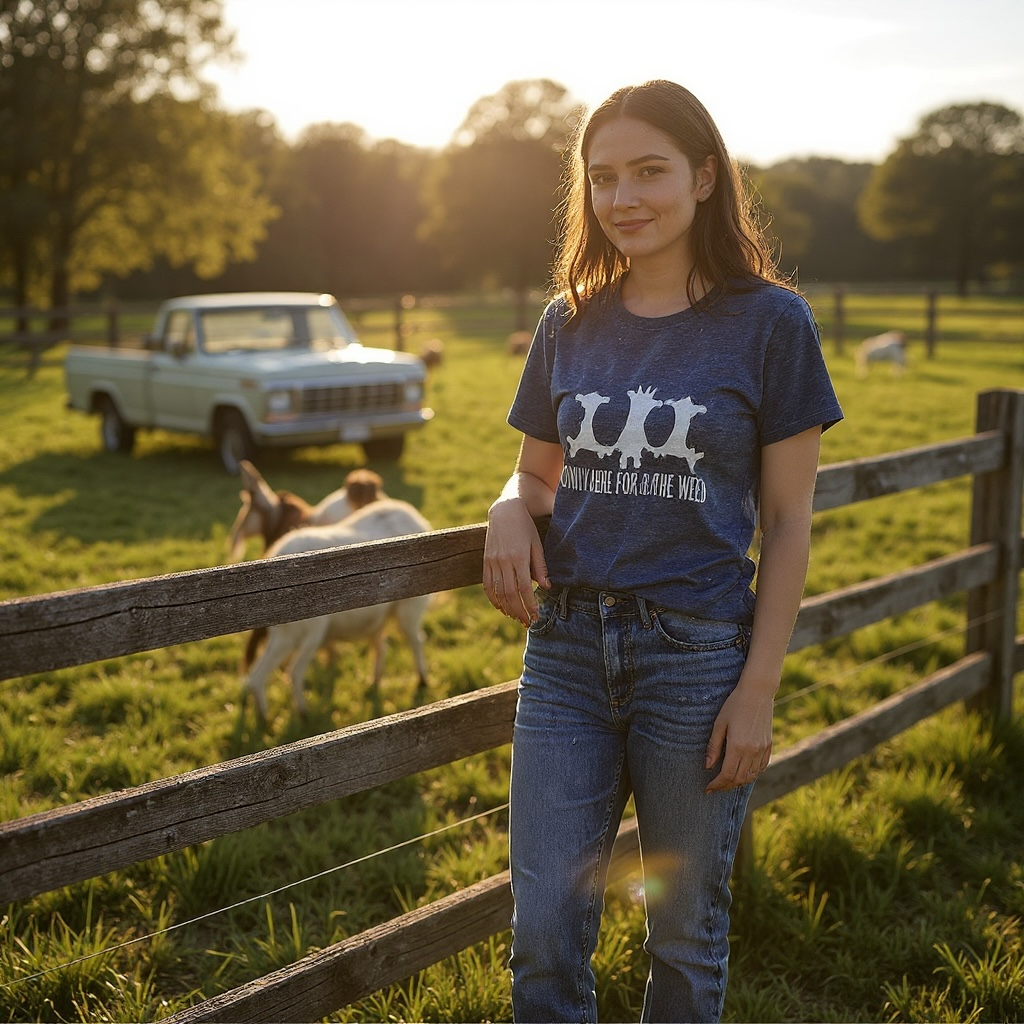 Only Here for the Weed Goat t shirt