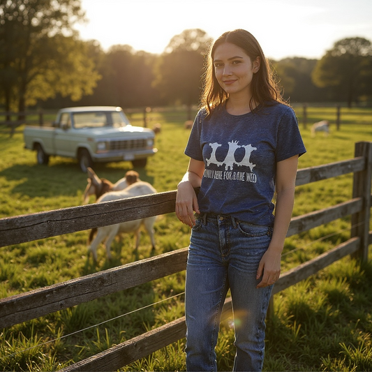 Only Here for the Weed Goat t shirt